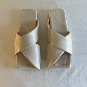 New Marsèll Flat Leather Slides Ivory Calfskin Leather Size IT 37 US 7